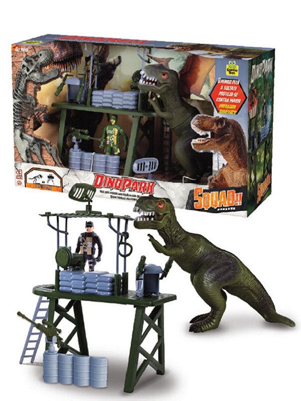 DINOSSAURO FORTE MILITAR C/ SOLDADO