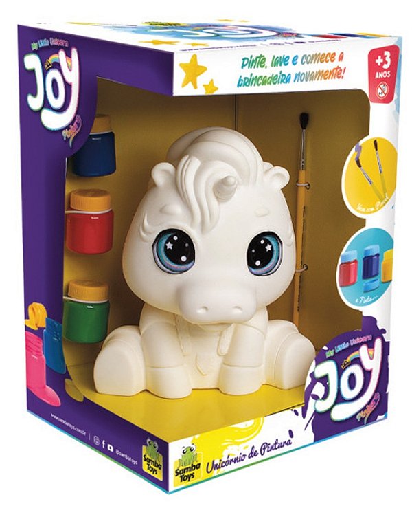 UNICORNIO PINTURA 15 CM C/ PINCEL E TINTAS 100% VINIL