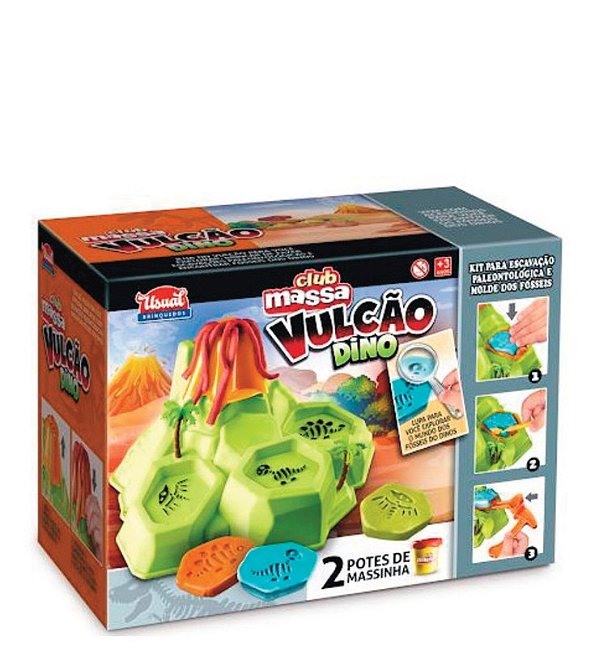 CLUB MASSA VULCAO DINO C/ 02 POTES (50G)