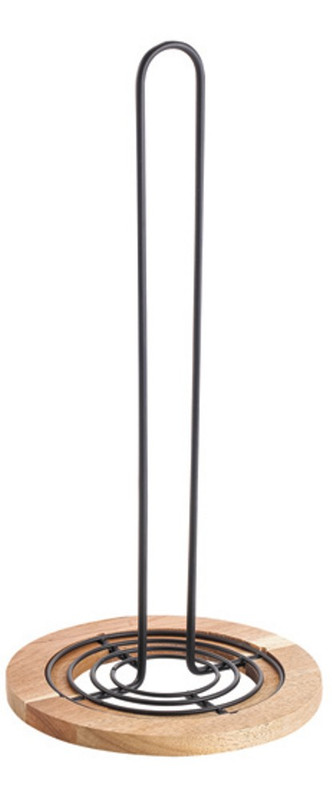 WOOD - SUPORTE P/ PAPEL TOALHA ACACIA IRON 15 X 15 X 31 CM