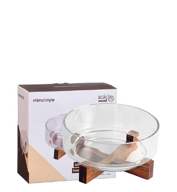 WOOD - SALADEIRA Ø22 X 10,3 CM C/ BASE ACACIA