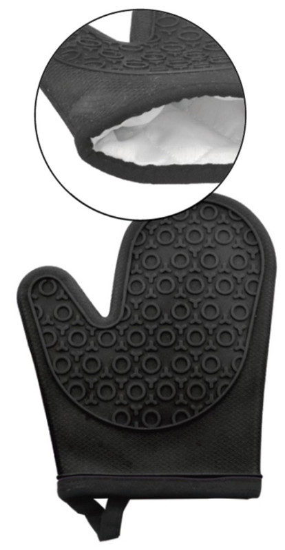SILICONE - LUVA TERMICA PRETO 22 X 18CM