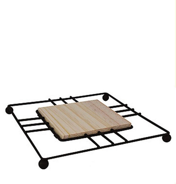 ARAMADO - DESCANSO DE PANELA QUAD FUNDO MADEIRA - 18 X 2 CM