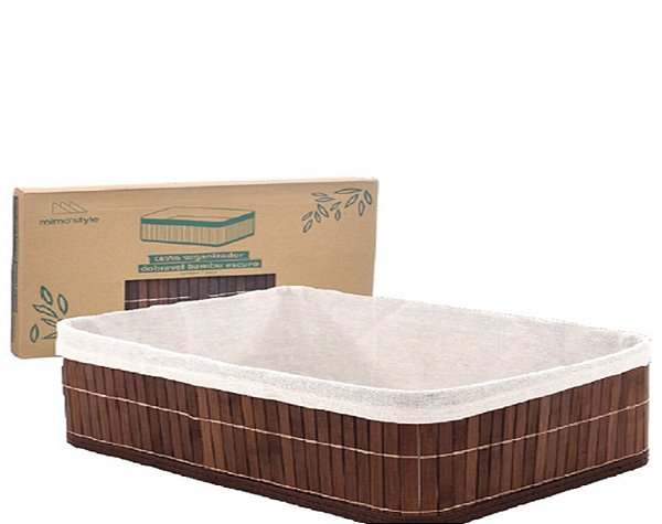 BAMBU - CESTO DOBRÁVEL 33 X 23 X 12 CM ESCURO