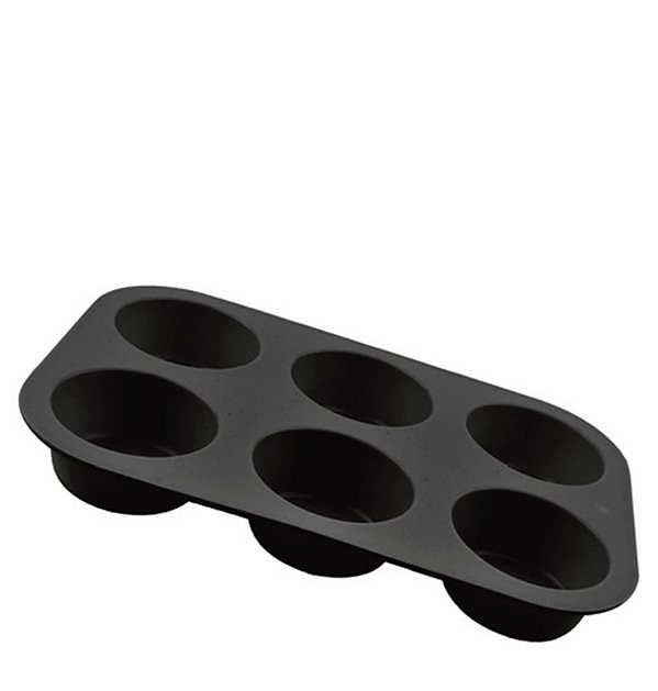 SILICONE - FORMA P/ CUPCAKE 6 CAV PRETO 23,5 X 16 X 3,8 CM