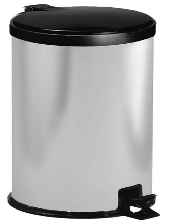 LIXEIRA ACO INOX C/PEDAL SEM CESTO 20 LTS