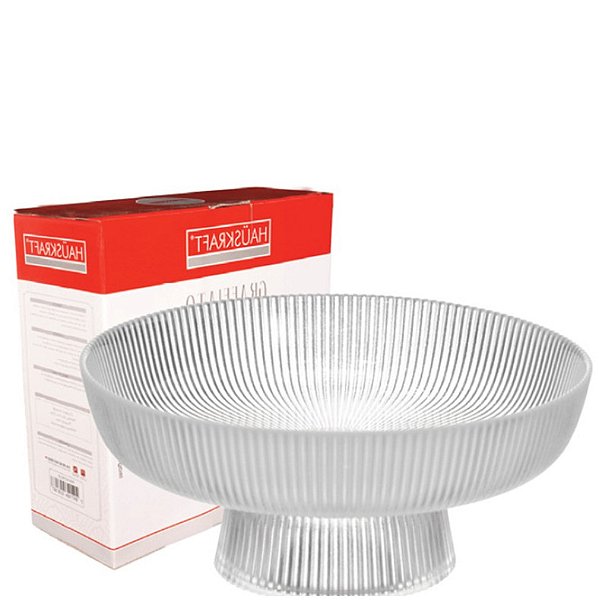 GLASS - CENTRO DE MESA C/ PÉ 1,8L GRAFFIATO Ø26 X 11 CM