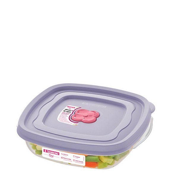 FLOR - POTE QUADRADO 664 ML LAVANDA