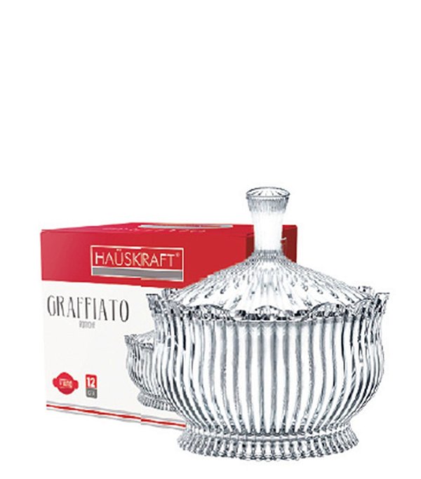 GLASS - POTICHE GRAFFIATO 260ML - Ø10,5 X 12 CM