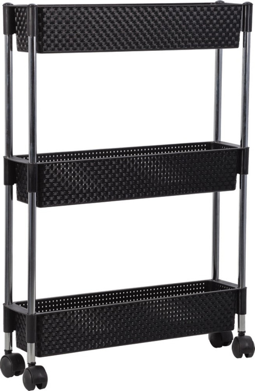 RATTAN - ORGANIZ. MULTIUSO 3 ANDARES PRETO - 54,2 X 12,2 X 75 CM