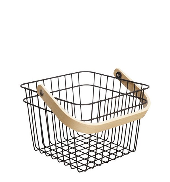 ARAMADO - CESTA P/ FRUTAS E VERDURAS C/ ALCA QUAD 23 X 17 CM