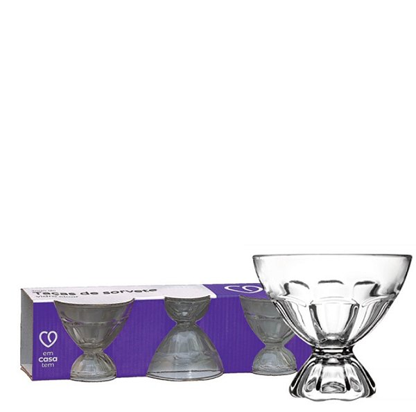 TACA DE SORVETE 100ML JG C/ 03 PCS CASABLANCA