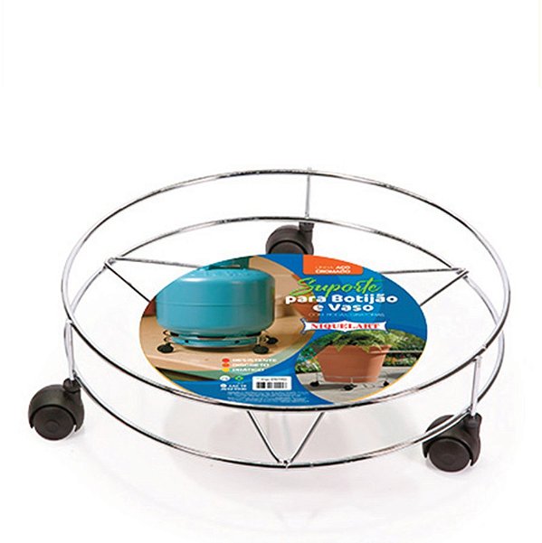 SUPORTE BOTIJÃO GÁS C/ RODÍZIO - Ø30 X 9 CM