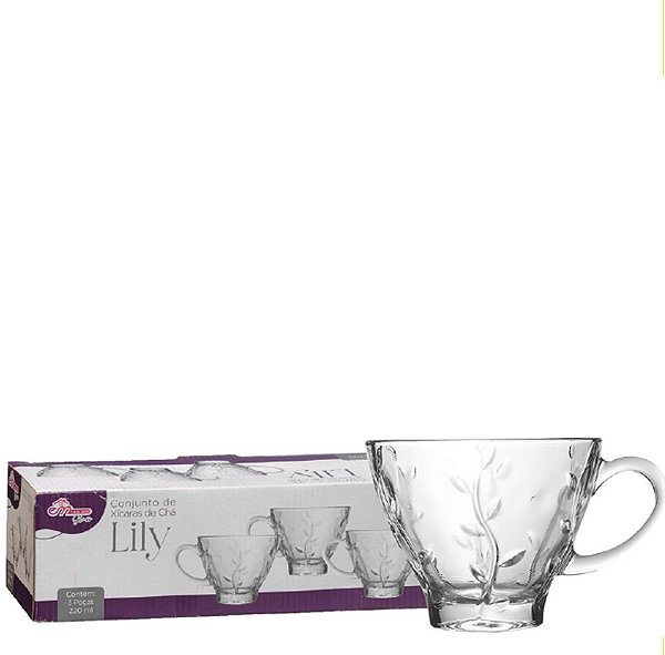 XICARA 220ML JG C/ 03 PCS LILY