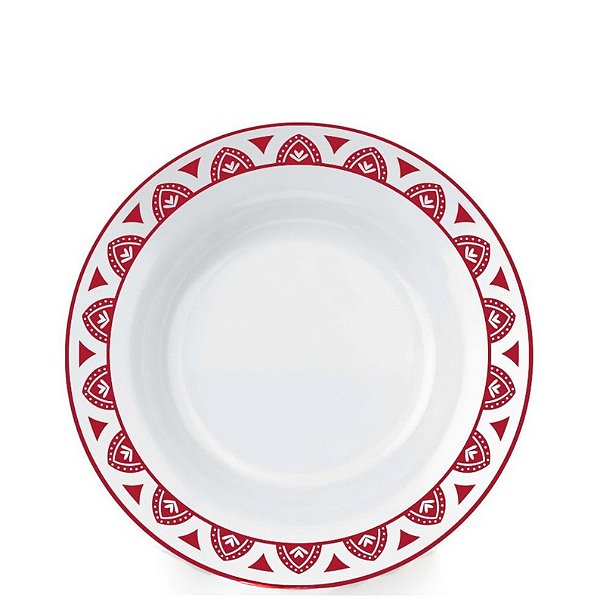 OPALINE MENU PRATO FUNDO 23 CMS VERMELHO DEC - CAIXA C/ 24 PEÇAS