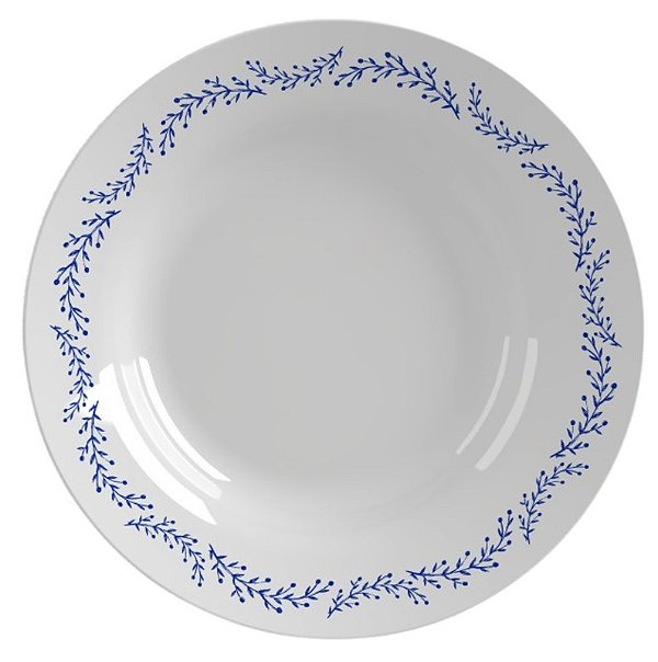 OPALINE MENU PRATO 27 CMS AZUL DEC - CAIXA C/ 12 PEÇAS
