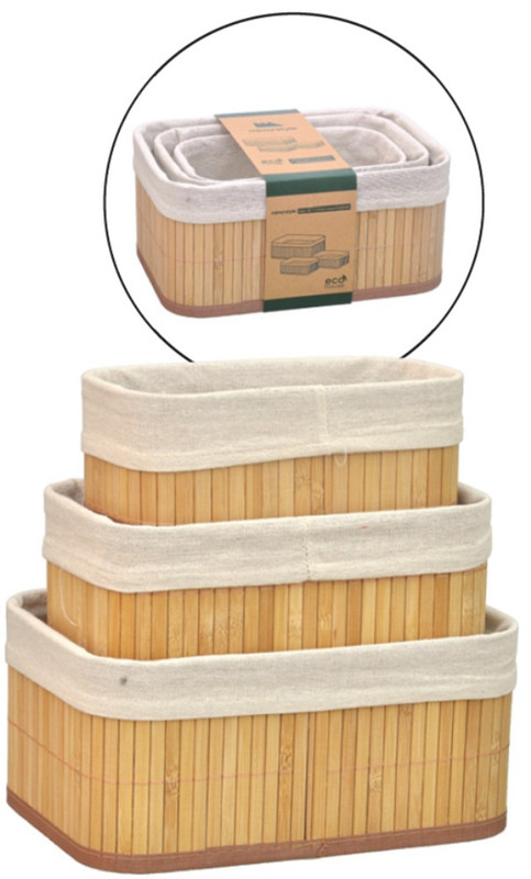 BAMBU - CESTO DOBRAVEL JG C/ 03 PCS CLARO