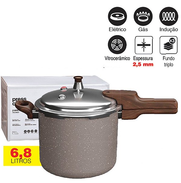 PRESSCOOK - PANELA DE PRESSAO 6,8L GRAFITE