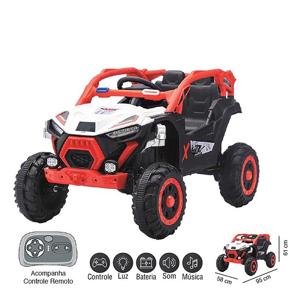 ZIPPY - MINI UTV ELETRICO 12V C/ RC VERMELHO COMPACT
