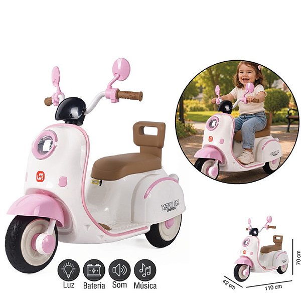 ZIPPY - MINI MOTO ELETRICO 6V SCOOTER ROSA