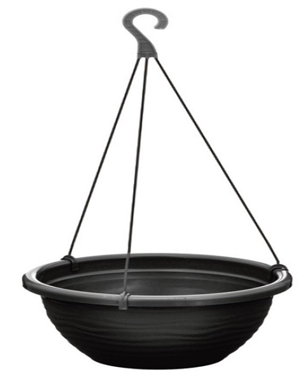 VASO REDONDO ONDULADO 4,2L PRETO SUSPENSO