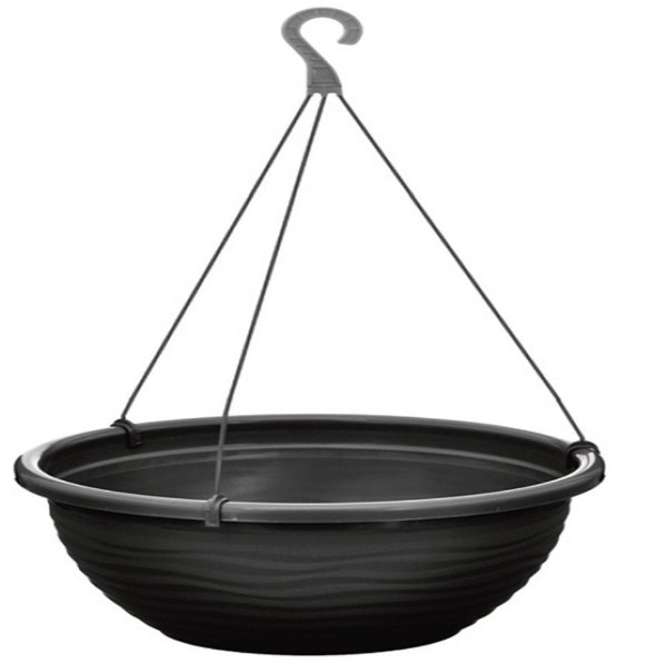 VASO REDONDO ONDULADO 7,7L PRETO SUSPENSO