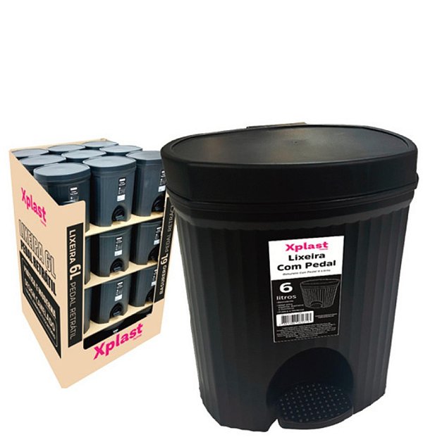 LIXEIRA C/ PEDAL 6L