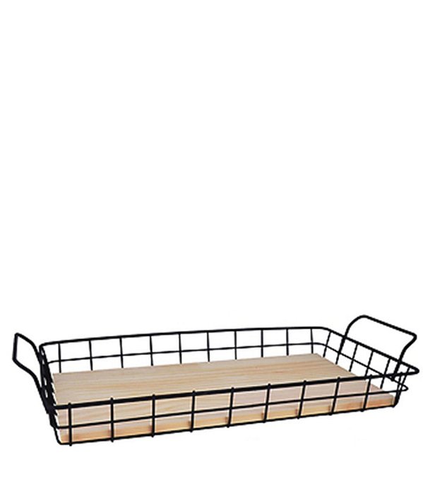 ARAMADO - BANDEJA C/ ALCA FUNDO MADEIRA - 41 X 20 X 7 CM