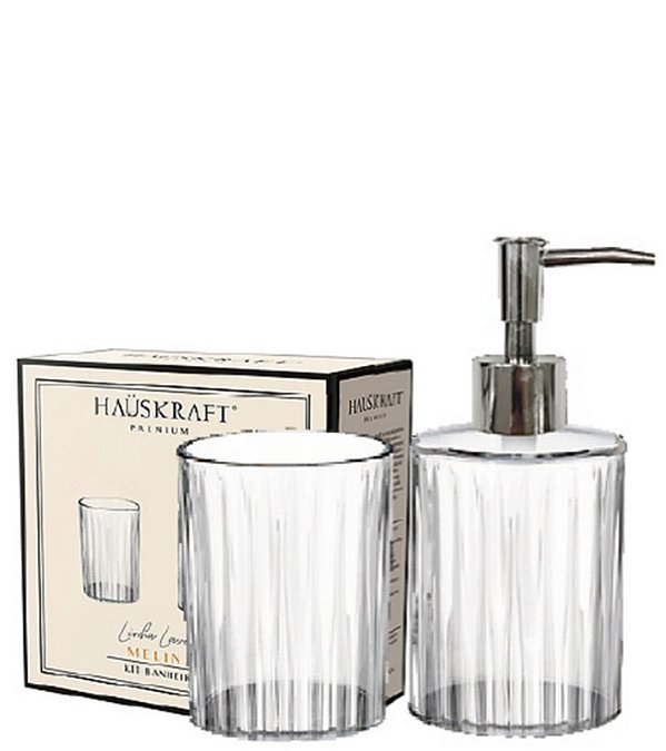 GLASS - KIT P/ BANHEIRO 240ML JG C/ 02 PCS MELINA PRATA