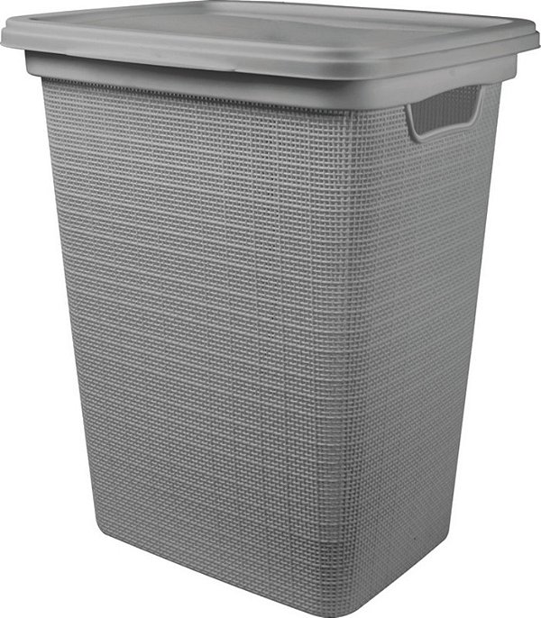 CESTO DE ROUPA JUTA 45L CINZA
