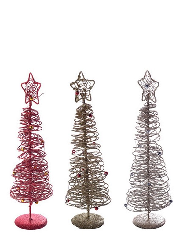 ARVORE DE NATAL DE MESA 24CM METAL GLITTER DEC