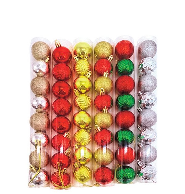 BOLA MISTA DECORADA 4CM C/08 PCS 2MOD