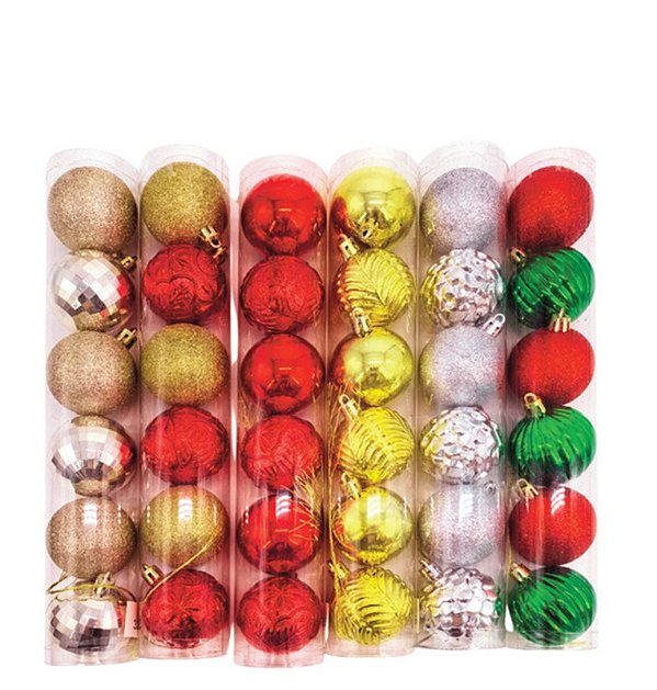 BOLA MISTA DECORADA 5CM C/06 PCS 2MOD