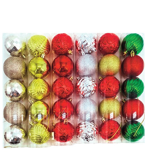 BOLA MISTA DECORADA 6CM C/05 PCS 2MOD