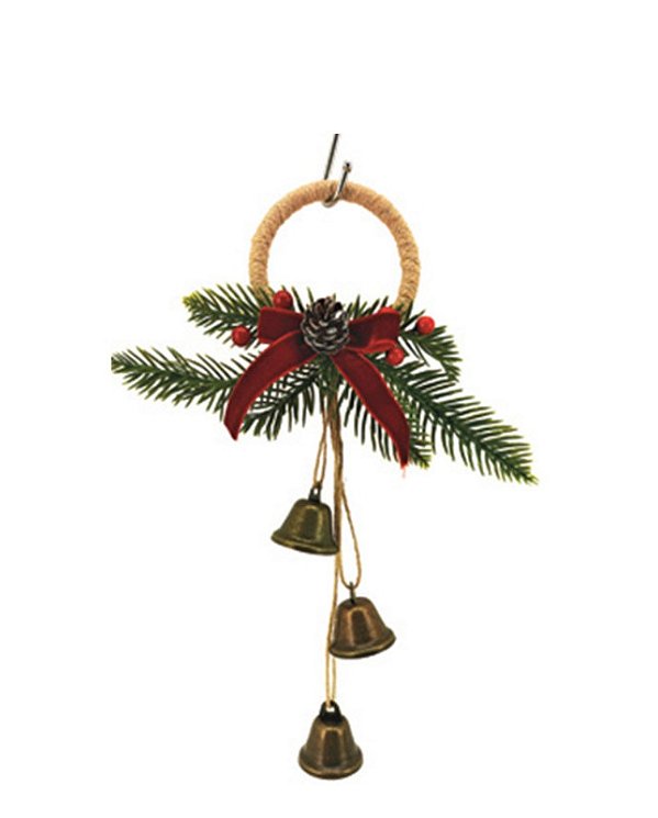 ENFEITE DE NATAL ARCO DECORADO SINOS 32X24CM