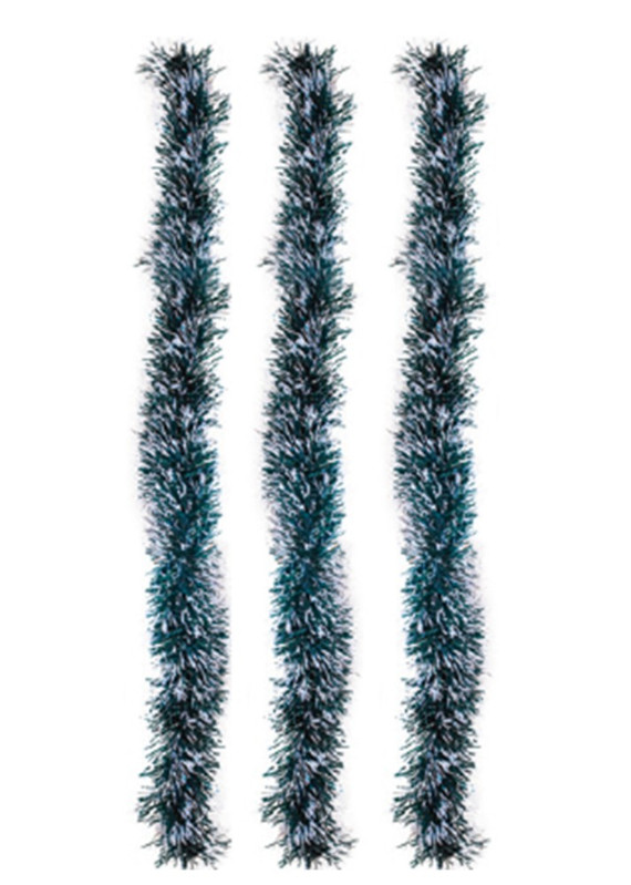 FESTAO NATALINO PVC 5CM X 2M VERDE NEVADO 4 FITAS - CAIXA C/ 1 PEÇAS