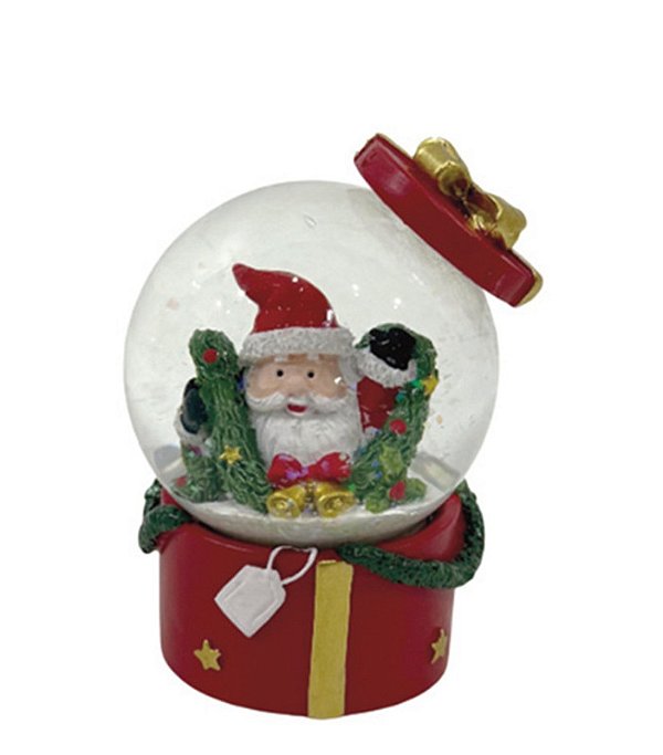 GLOBO NATAL POLIRESINA PRESENTE NOEL 7,5 X 9CM - CAIXA C/ 6 PEÇAS