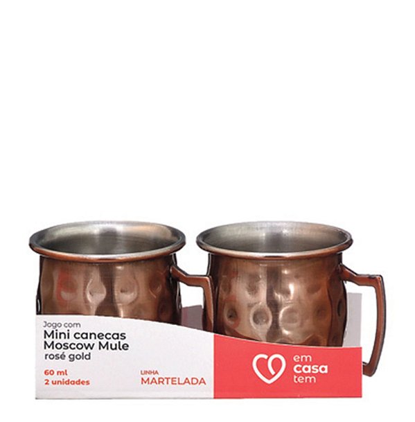 ROSE GOLD - CANECA 60ML MOSCOW MULE MARTELADAS JG C/ 02 PCS