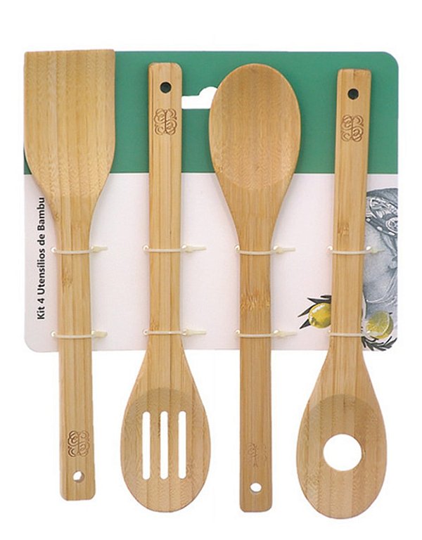 BAMBU - KIT 4 UTENSILIOS 30 X 6 X 1,5 CM