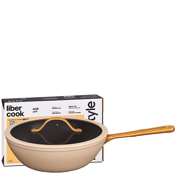 LIBER COOK GOLD - WOK Ø28 X 8 CM - 3 L