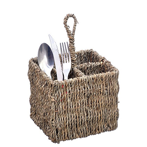 NATURAL - PORTA TALHER QUADRADO 15,5 X 25 X 33 CM