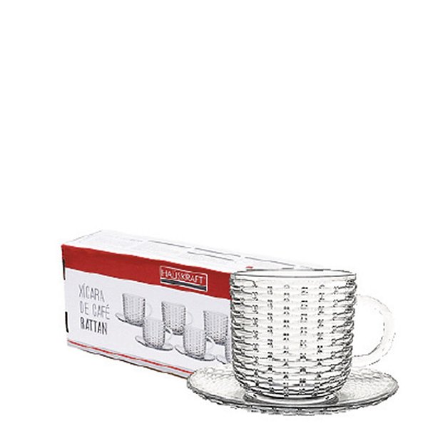 GLASS - XICARA C/ PIRES 90ML RATTAN JG C/ 06 PCS