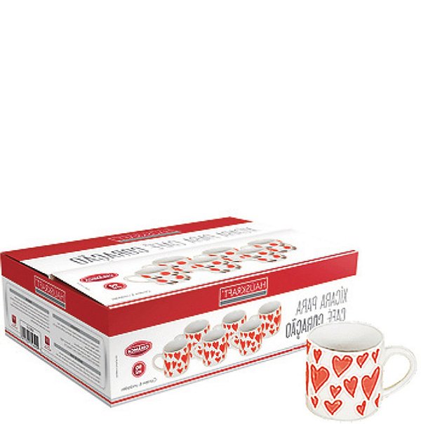 HAUSKRAFT - XICARA 90ML CORACAO JG C/ 06 PCS