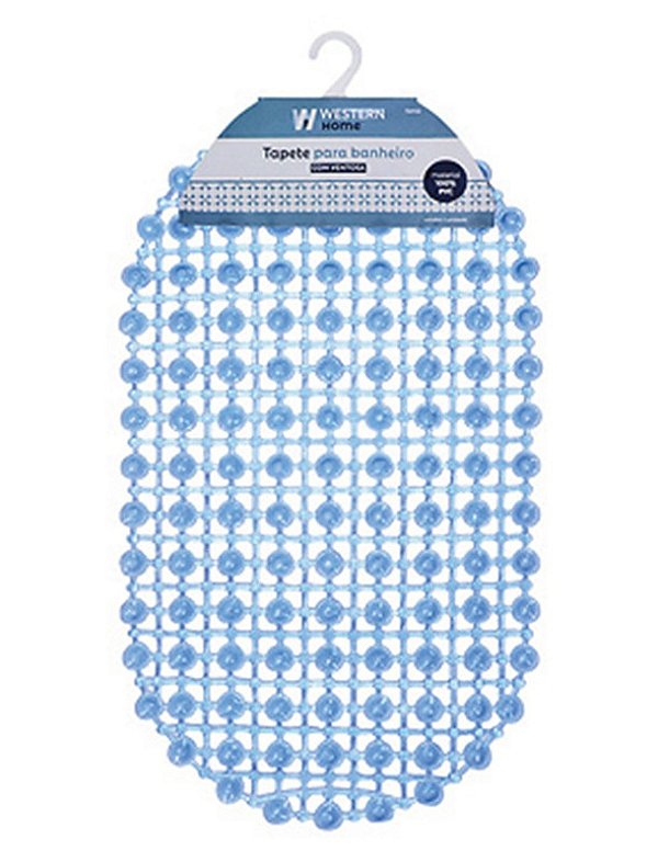 TAPETE P/ BOX DE BANHEIRO AZUL 64 X 36CM