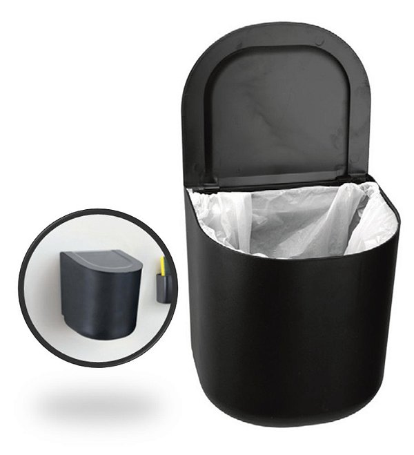 BLACK SUSPENSA 3M - LIXEIRA 3L C/ TAMPA - 16,5 X 15 X 18,5 CM