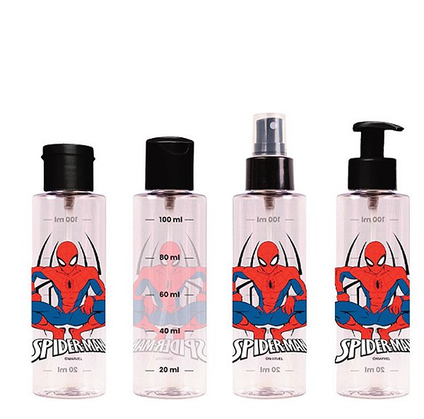 FRASCO 100ML CJ C/ 04 PCS HOMEM ARANHA