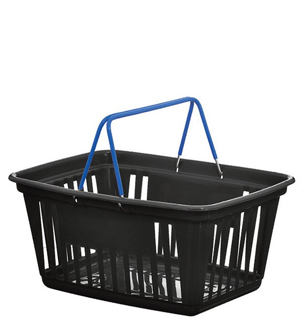 CESTA DE MERCADO C/ ALCA METAL 21,4L PRETO