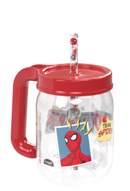 CANECA POTE C/ CANUDO 450 ML HOMEM ARANHA - CAIXA C/ 8 PEÇAS