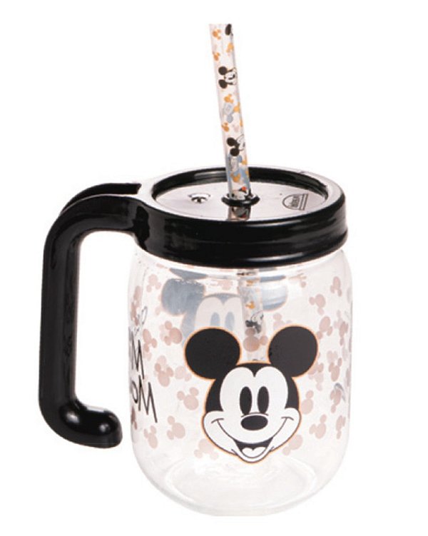 CANECA POTE C/ CANUDO 450 ML MICKEY - CAIXA C/ 8 PEÇAS