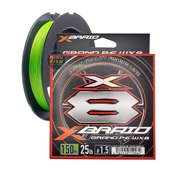 Linha Multifilamento 150m XBraid Ygk Grand Pe Wx8 Light Green